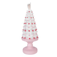 Clayre &amp; Eef | Decoratie taart Roze Wit &oslash; 14x39 cm | 6PR5960