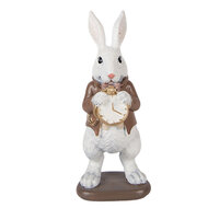 Clayre &amp; Eef | Decoratie Konijn Wit Bruin 7x7x16 cm | 6PR5970