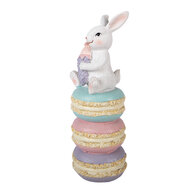 Clayre &amp; Eef | Decoratie Konijn Wit Roze 7x7x20 cm | 6PR5974