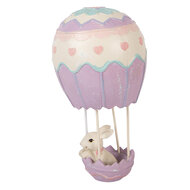 Clayre &amp; Eef | Decoratie Konijn in luchtballon Beige Paars &oslash; 12x20 cm | 6PR5982