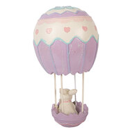 Clayre &amp; Eef | Decoratie Konijn in luchtballon Beige Paars &oslash; 12x20 cm | 6PR5982