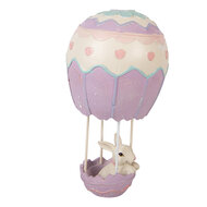 Clayre &amp; Eef | Decoratie Konijn in luchtballon Beige Paars &oslash; 12x20 cm | 6PR5982
