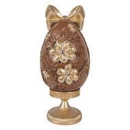 Clayre &amp; Eef | Decoratie Ei Bruin Goudkleurig 10x9x21 cm | 6PR6014