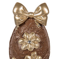 Clayre &amp; Eef | Decoratie Ei Bruin Goudkleurig 10x9x21 cm | 6PR6014