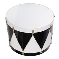 Clayre &amp; Eef | Decoratie Trommel Wit Zwart (set 2) &oslash; 37x26 / &oslash; 32x17 cm | 6Y5989