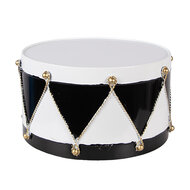 Clayre &amp; Eef | Decoratie Trommel Wit Zwart (set 2) &oslash; 37x26 / &oslash; 32x17 cm | 6Y5989