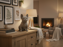 Beeld hond Franse buldog grijs zittend polystone 42x43 cm | 819314 | Countryfield 