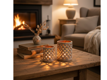 Brynxz Waxinelichthouders Set van 2 &ndash; Vlechtwerk Look Hurricane Jewel D.12-9 H.15-11