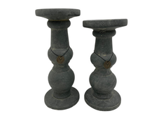 Brynxz Grandeur Vintage Kandelaar - Grijs steenlook -  Maat L Hoogte 30 cm - Candleholder