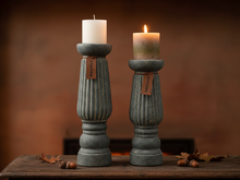 Brynxz Luxe Majestic Vintage Kandelaar - Grijs -  Maat L Hoogte 32 cm - Candleholder