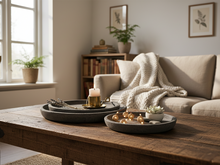 Brynxz Set van 3 Majestic Vintage Borden &ndash; Basic Stone Black - Grijs - Aardewerk 