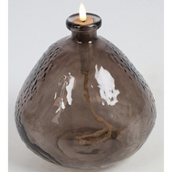 Olielamp met led verlichting donker bruin 20 x 17 cm | 827927 | Home Sweet Home | Stoer &amp; Sober Woonstijl