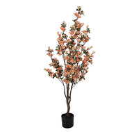 Clayre &amp; Eef | Decoratie Azalea boom Oranje Groen 20x20x135 cm | 5PL0212