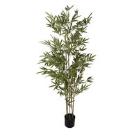 Clayre &amp; Eef | Kunstplant Bamboe Groen Zwart 35x35x160 cm | 5PL0232
