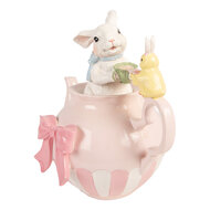Clayre &amp; Eef | Decoratie Konijn Wit Roze 20x14x20 cm | 6PR5938