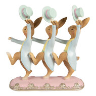 Clayre &amp; Eef | Decoratie Konijnen Bruin Blauw 23x8x25 cm | 6PR5942