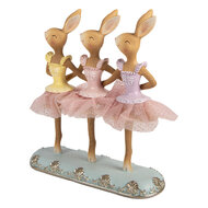 Clayre &amp; Eef | Decoratie Konijnen Bruin Roze 23x8x25 cm | 6PR5943