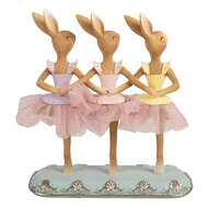 Clayre &amp; Eef | Decoratie Konijnen Bruin Roze 23x8x25 cm | 6PR5943