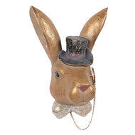 Clayre &amp; Eef | Decoratie Konijn Goudkleurig Zwart 17x11x25 cm | 6PR6004