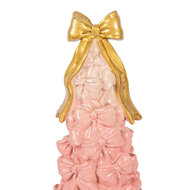 Clayre &amp; Eef | Decoratie taart Roze Goudkleurig &oslash; 12x29 cm | 6PR6059