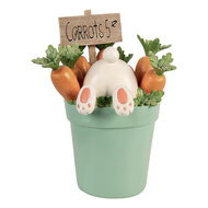 Clayre &amp; Eef | Decoratie Konijn Wit Blauw 21x20x28 cm | 6PR6108