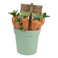 Clayre &amp; Eef | Decoratie Konijn Wit Blauw 21x20x28 cm | 6PR6108