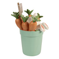 Clayre &amp; Eef | Decoratie Konijn Wit Blauw 21x20x28 cm | 6PR6108