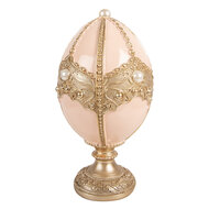 Clayre &amp; Eef | Decoratie Ei Roze Goudkleurig &oslash; 15x27 cm | 6PR6109