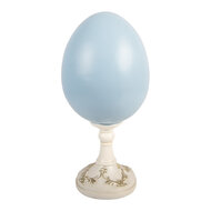 Clayre &amp; Eef | Decoratie ei met konijn Wit Blauw 13x12x28 cm | 6PR6110