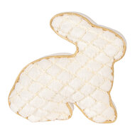 Clayre &amp; Eef | Deurstopper/Kussen Konijn Wit Goudkleurig 29x10x27 cm | TW0630