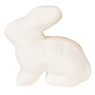 Clayre &amp; Eef | Deurstopper/Kussen Konijn Wit Goudkleurig 29x10x27 cm | TW0630