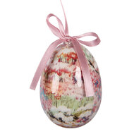 Clayre &amp; Eef | Decoratie Hanger Ei (set 9) Wit Roze &oslash; 5x8 cm | 66445