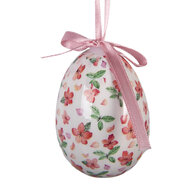 Clayre &amp; Eef | Decoratie Hanger Ei (set 9) Roze Wit &oslash; 5x8 cm | 66449