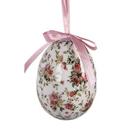 Clayre &amp; Eef | Decoratie Hanger Ei (set 9) Roze Wit &oslash; 5x8 cm | 66449