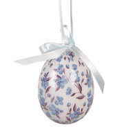 Clayre &amp; Eef | Decoratie Hanger Ei (set 9) Wit Blauw &oslash; 5x8 cm | 66452