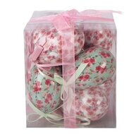 Clayre &amp; Eef | Decoratie Hanger Ei (set 9) Wit Roze &oslash; 5x8 cm | 66453