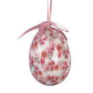 Clayre &amp; Eef | Decoratie Hanger Ei (set 9) Wit Roze &oslash; 5x8 cm | 66453