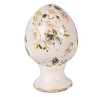 Clayre &amp; Eef | Decoratie Ei op voet Beige Roze &oslash; 9x14 cm | 6CE2403S