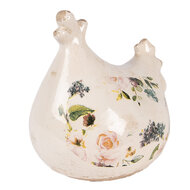 Clayre &amp; Eef | Decoratie Kip Beige Roze 12x11x13 cm | 6CE2404