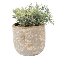 Clayre &amp; Eef | Bloempot Binnen Grijs Beige &oslash; 10x9 cm | 6CE2409S