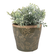 Clayre &amp; Eef | Bloempot Binnen Groen Bruin &oslash; 12x10 cm | 6CE2410M