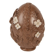 Clayre &amp; Eef | Decoratie Ei Bruin Wit &oslash; 9x13 cm | 6PR6012