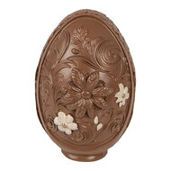 Clayre &amp; Eef | Decoratie Ei Bruin Wit &oslash; 9x13 cm | 6PR6013