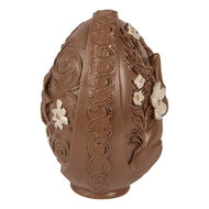 Clayre &amp; Eef | Decoratie Ei Bruin Wit &oslash; 9x13 cm | 6PR6013