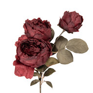 Clayre &amp; Eef | Decoratie tak met bloemen Rood Groen 12x15x52 cm | 5PL0262