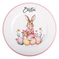 Clayre &amp; Eef | Onderbord Wit Roze &oslash; 33x1 cm | 66441