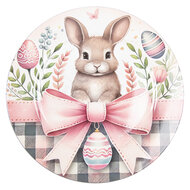 Clayre &amp; Eef | Onderbord Wit Roze &oslash; 33x1 cm | 66442