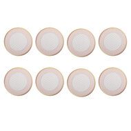 Clayre &amp; Eef | Onderzetters voor Glazen Set van 8 Beige Roze &oslash; 10x4 cm | 66444