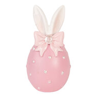 Clayre &amp; Eef | Decoratie Ei Roze Wit &oslash; 6x12 cm | 6PR6073