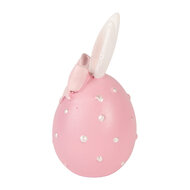 Clayre &amp; Eef | Decoratie Ei Roze Wit &oslash; 6x12 cm | 6PR6073